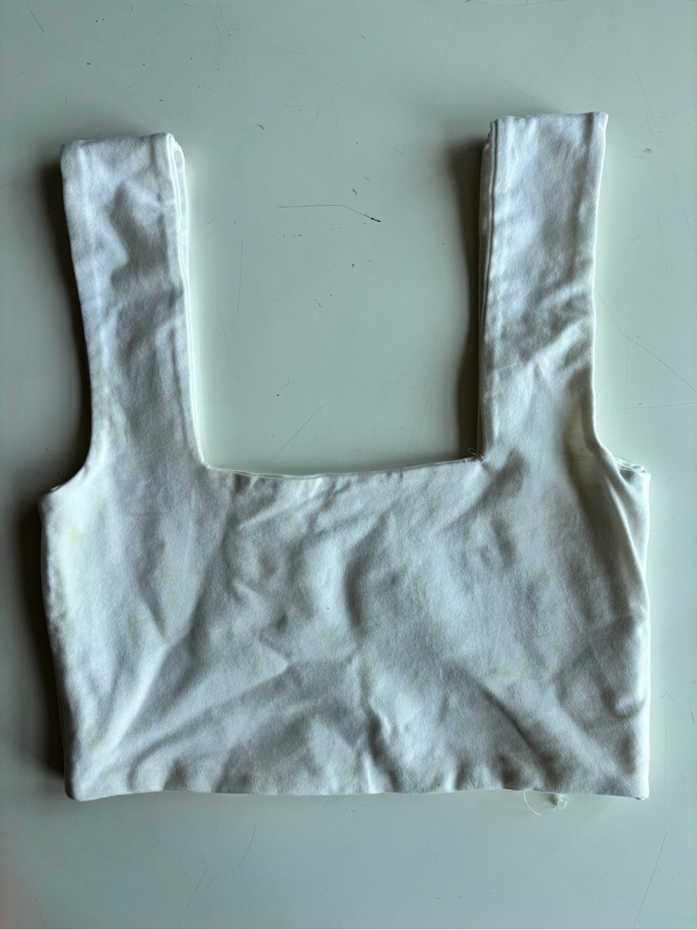 ARE YOU AM I White Square-Neck Cropped Tank